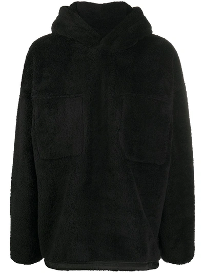 Goodboy Oversized Shearling Hoodie In Black