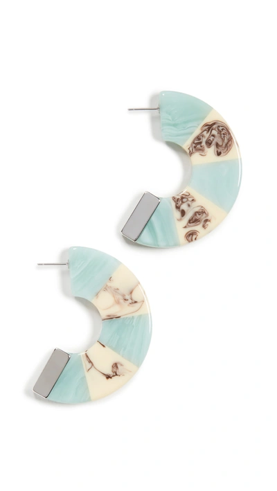 Rachel Comey Tabby Hoop Earrings In Turquoise White Marble