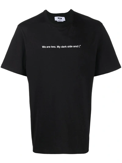 Msgm Slogan-print Short-sleeve T-shirt In Black