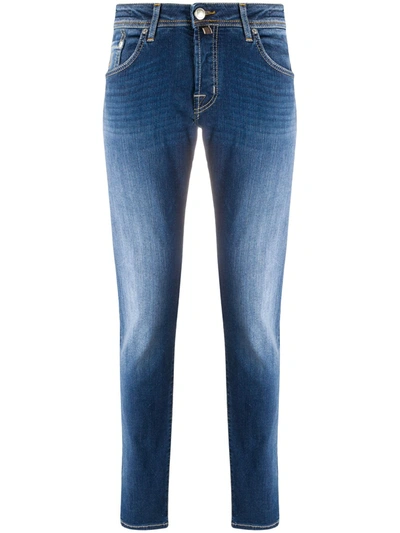 Jacob Cohen Slim-fit Stonewashed Jeans In Blue