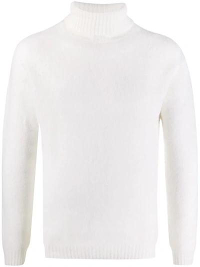 Eleventy Long-sleeve Roll Neck Sweatshirt In White