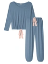 Eberjey Gisele 2-piece Slouchy Pajama Set In Blue Shadow Blus