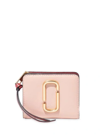 Marc Jacobs Leather Mini Compact Wallet In New Rose Multi