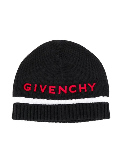 Givenchy Kids' Cotton & Cashmere Knit Beanie In Black