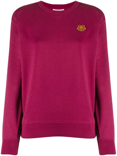 Kenzo Tiger Badge Sweatshirt In Red