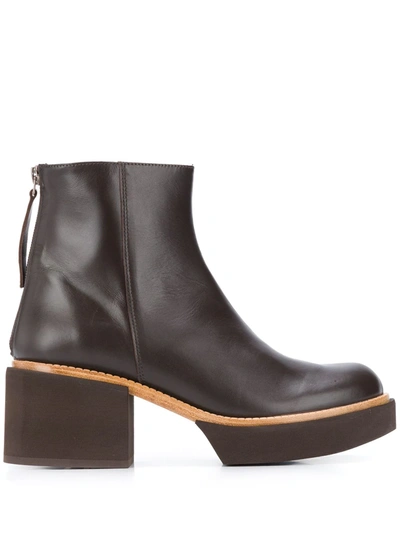 Paloma Barceló Paloma Barcelo' Ankle Boot Deniz In Black Leather In Brown