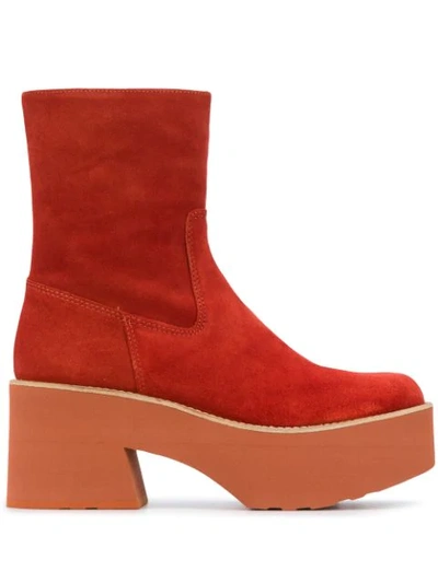 Paloma Barceló Paloma Barcelo Covil Ankle Boot In Suede And Rust Colour In Red