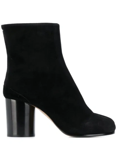 Maison Margiela Tabi High Heels Ankle Boots In Black Suede