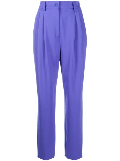 Alberta Ferretti High-waisted Tailored Trousers In Purple
