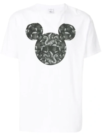 Marcelo Burlon County Of Milan Snake-print Mickey Mouse-graphic T-shirt In White