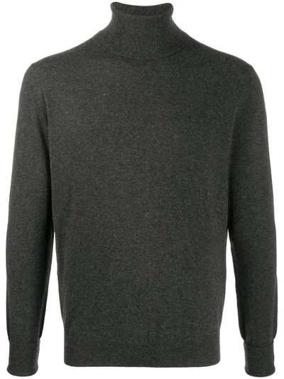 Ballantyne Turtle Neck Jumper In Grey