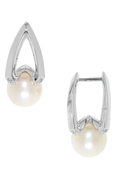 Mikimoto Diamond & Akoya Pearl Earrings In White Gold