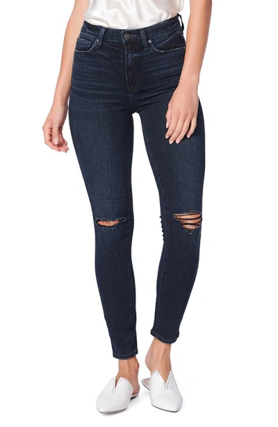 Paige Margot Ripped Ankle Skinny Jeans In Seline Destructed