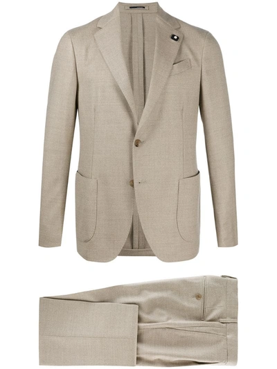 Lardini Long-sleeve Blazer In Neutrals