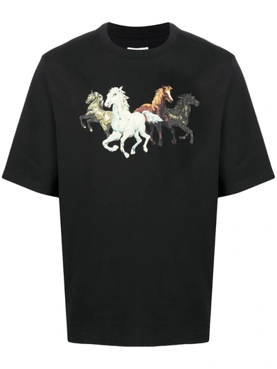 Kenzo Horse Print Short-sleeved T-shirt In Black