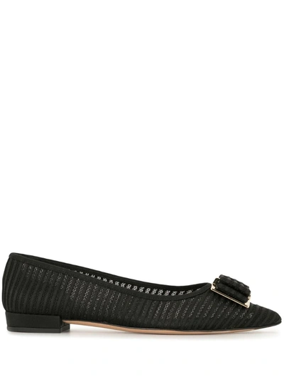 Ferragamo Vara Ballerina Shoes In Black