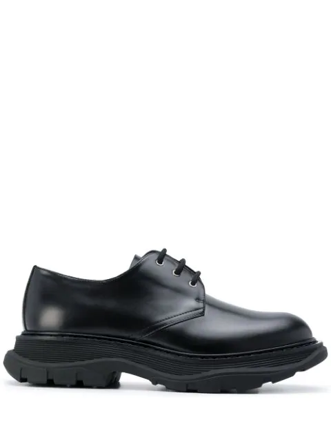 Tread Black Leather Derby Shoes 