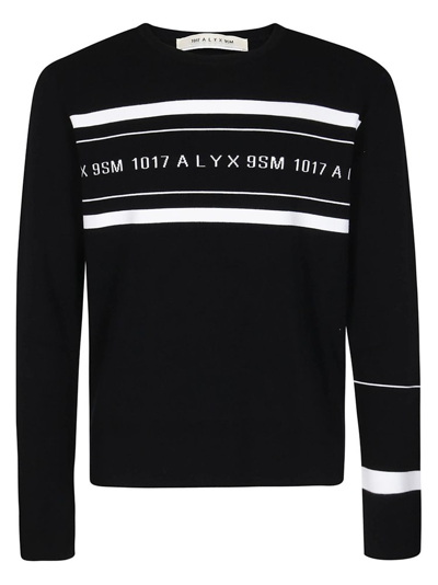 Alyx Contrast-logo Striped Jumper In Black