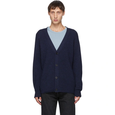 Acne Studios Melange Ribbed Cardigan Navy Multi