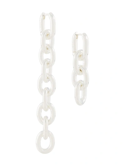 Numbering Drop-chain Earrings In Silver