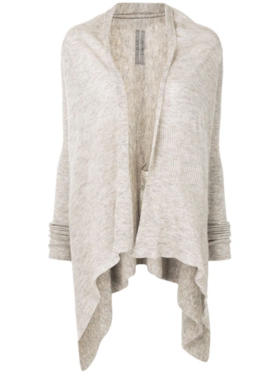 Rick Owens Asymmetric Mid-length Cardigan In Brown