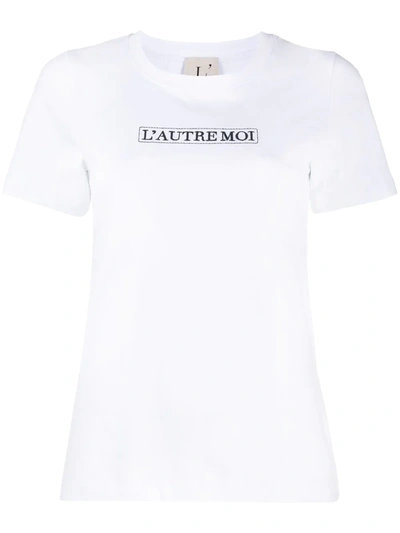 L'autre Chose Logo Embroidery T-shirt In White
