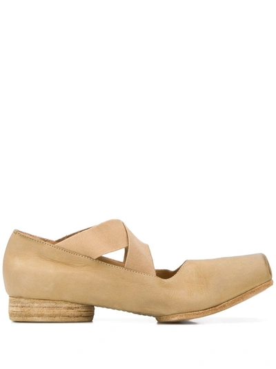 Uma Wang Cross Strap Ballerinas In Neutrals