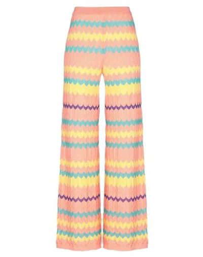 M Missoni Casual Pants In Salmon Pink