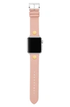 Tory Burch Leather Strap For Apple Watch, 38mm/40mm (nordstrom Exclusive) In Blush