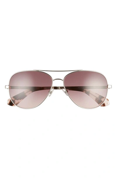 Kate Spade Avaline 58mm Aviator Sunglasses In Havana Pink/ Pink Grad