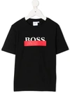 Hugo Boss Kids' Logo Print T-shirt In Black