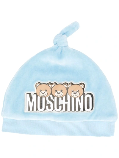Moschino Babies' Toy Bear Beanie In Blue