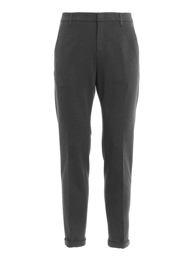 Dondup Gaubert Pants In Black And Melange Grey