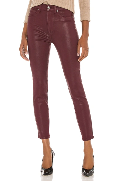 7 For All Mankind Coated High-waisted Cargo Skinny Jeans In Wine