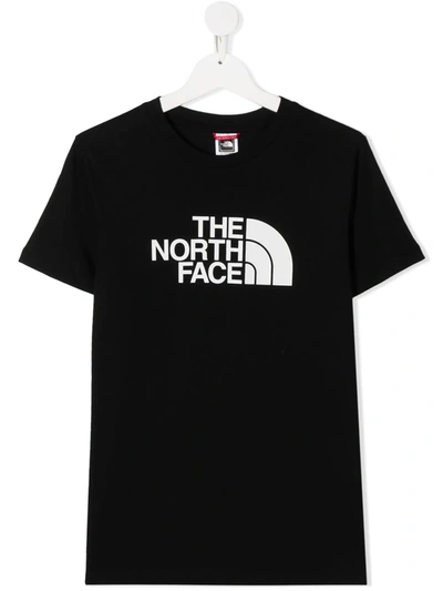 The North Face Teen Logo Print T-shirt In Black