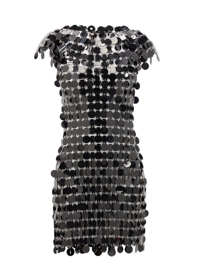 Paco Rabanne Paillette-embellished Chainmail Mini Dress In Black