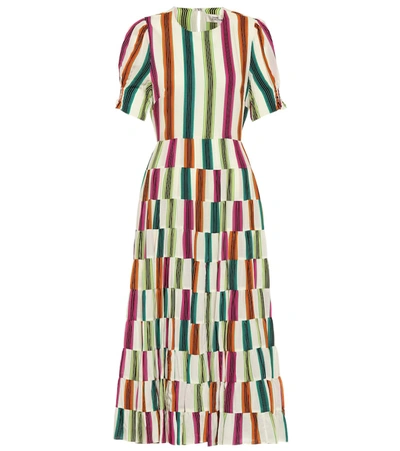 Diane Von Furstenberg Zadie Striped Midi Dress In Multicoloured