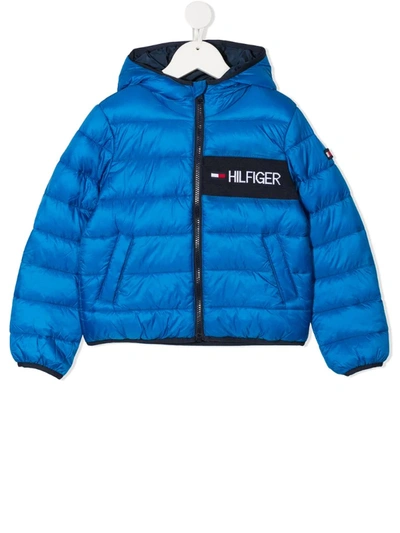Tommy Hilfiger Junior Kids' Logo Padded Jacket In Blue