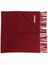 Acne Studios Canada Narrow Wool Scarf In Red
