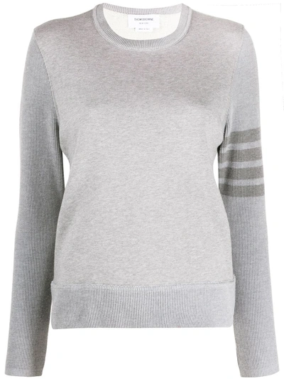 Thom Browne Tonal 4-bar Loopback Sweatshirt In Grey