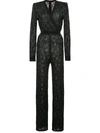 Balmain Sequinned Knit Jumpsuit Black