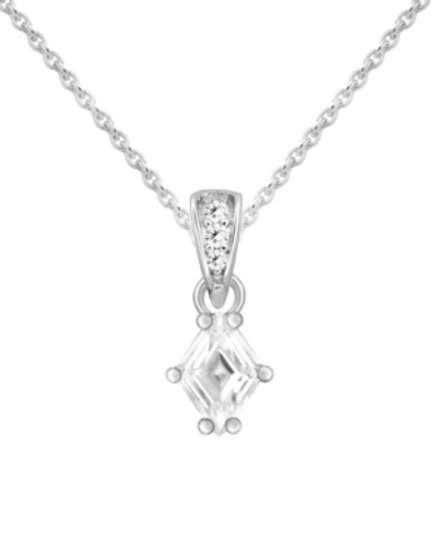 Essentials Cubic Zirconia Pendant Necklace, 16" + 2" Extender In Silver Or Gold Plate