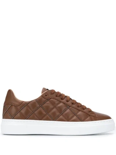 Fabiana Filippi Quilted Low-top Trainers In Brown