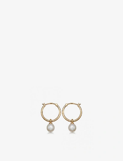 Astley Clarke Womens White Pearl Stilla Vera 18ct Gold-plated Vermeil Silver And White Pearl Hoop Earrings 1 Size