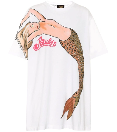 Loewe 'paula's Ibiza' Mermaid Print Oversized T-shirt In White,multi-colour