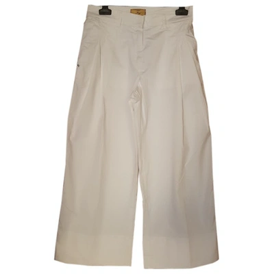 Pre-owned Fay Straight Trousers In White