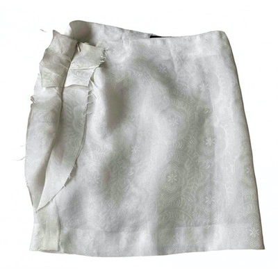 Pre-owned Isabel Marant Silk Mid-length Skirt In Ecru