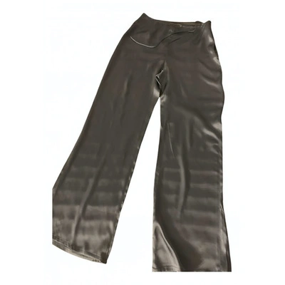 Pre-owned Emporio Armani Silk Large Pants In Grey