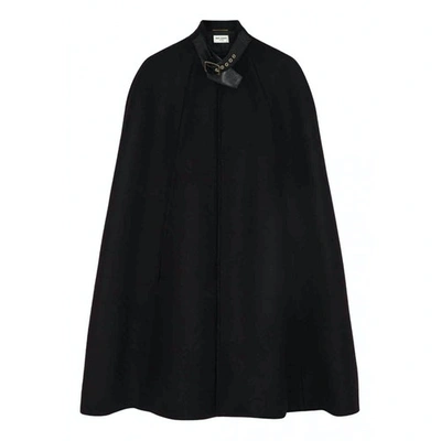 Pre-owned Saint Laurent Wool Cape In Black