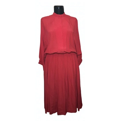 Pre-owned Pierre Cardin Silk Mid-length Dress In Red